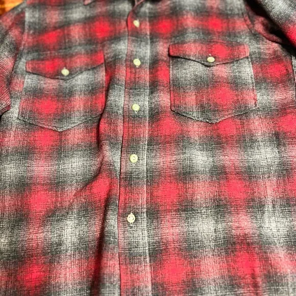 Pendleton Red and Gray Wool Button Down Shirt - Picture 6 of 6